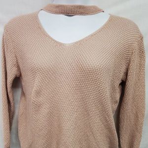 Dreamers Sweater Dry Goods Light Pink Medium Choker Neck
